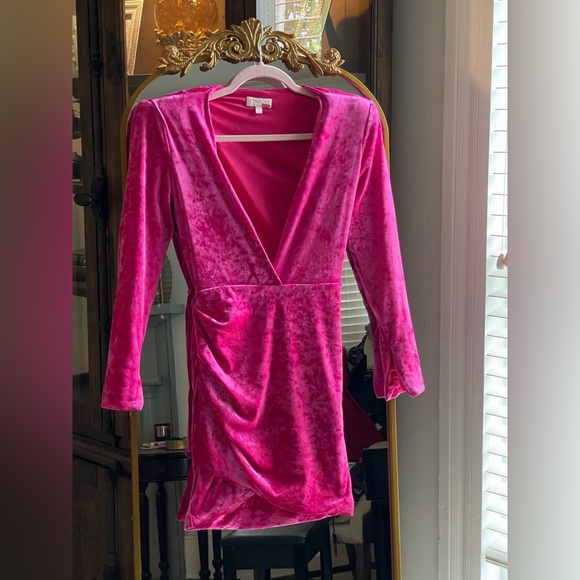 Ronny Kobo Pink Velvet Ryan Mini Party Dress Barbiecore - Picture 4 of 12